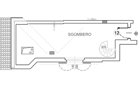 Planimetria dell'appartamento 12, Palazzina C - Mansarda
