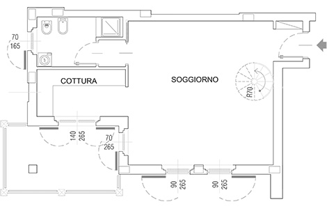 Planimetria dell'appartamento 12, Palazzina C - piano Secondo