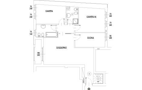 Planimetria dell'appartamento 8, Scala A - piano Secondo